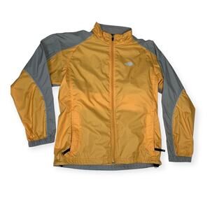 The North Face women's XL yellow windbreaker lightweight jacket hiking rain repe